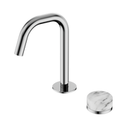 Nero Serenity Progressive Basin Mixer Edge Spout With Arabescato Corchia Handle, Chrome