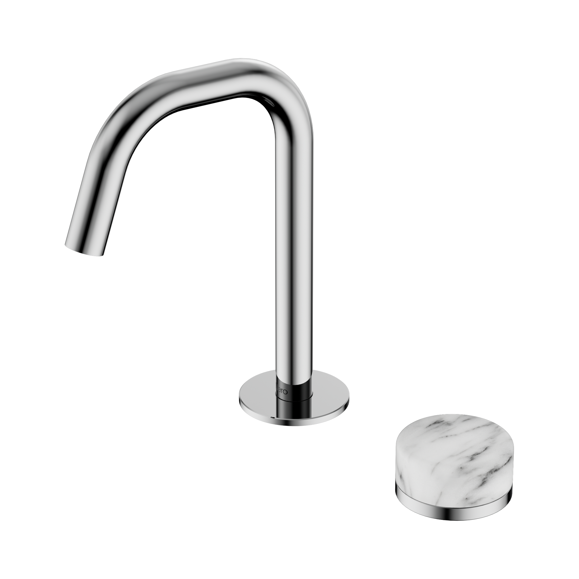 Nero Serenity Progressive Basin Mixer Edge Spout With Arabescato Corchia Handle, Chrome