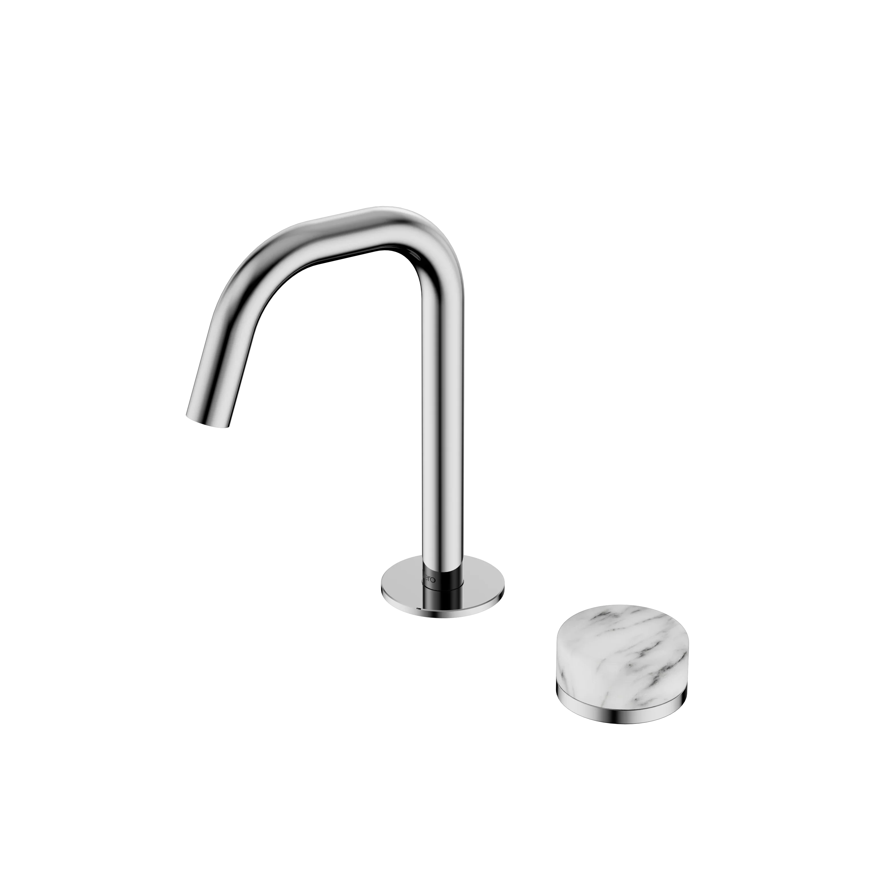 Nero Serenity Progressive Basin Mixer Edge Spout With Arabescato Corchia Handle