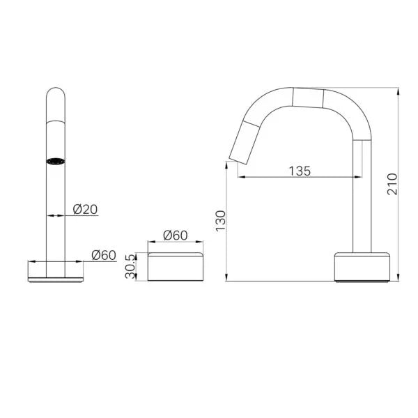 Nero Serenity Progressive Basin Mixer Edge Spout With Metal Handle