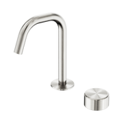 Nero Serenity Progressive Basin Mixer Edge Spout With Metal Handle, Brushed Nickel
