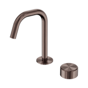 Nero Serenity Progressive Basin Mixer Edge Spout With Metal Handle, Brushed Bronze
