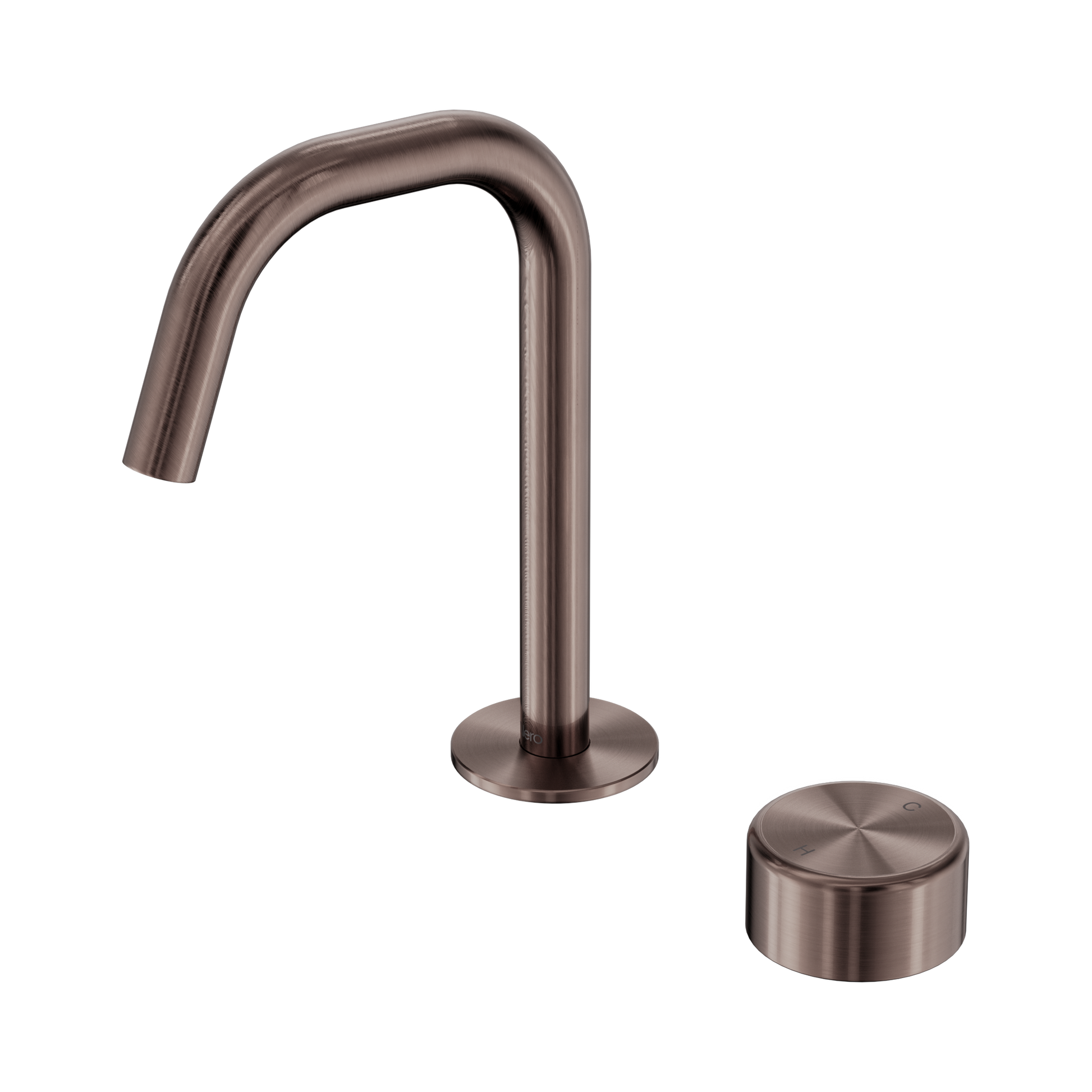 Nero Serenity Progressive Basin Mixer Edge Spout With Metal Handle, Brushed Bronze