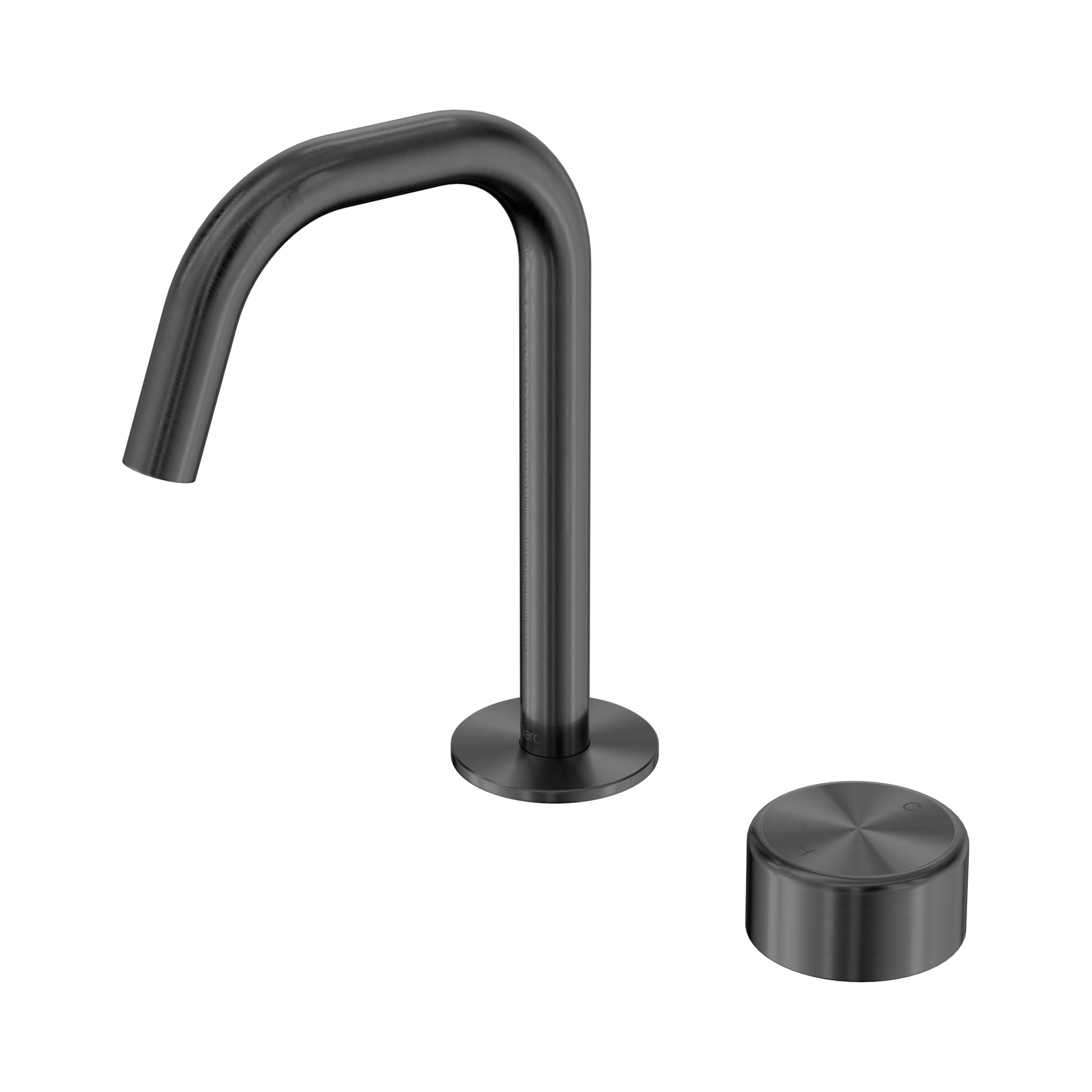 Nero Serenity Progressive Basin Mixer Edge Spout With Metal Handle, Gun Metal