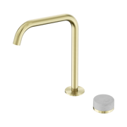 Nero Serenity Progressive Bath/Kitchen Mixer Edge Spout With Carrara Handle, Brushed Gold