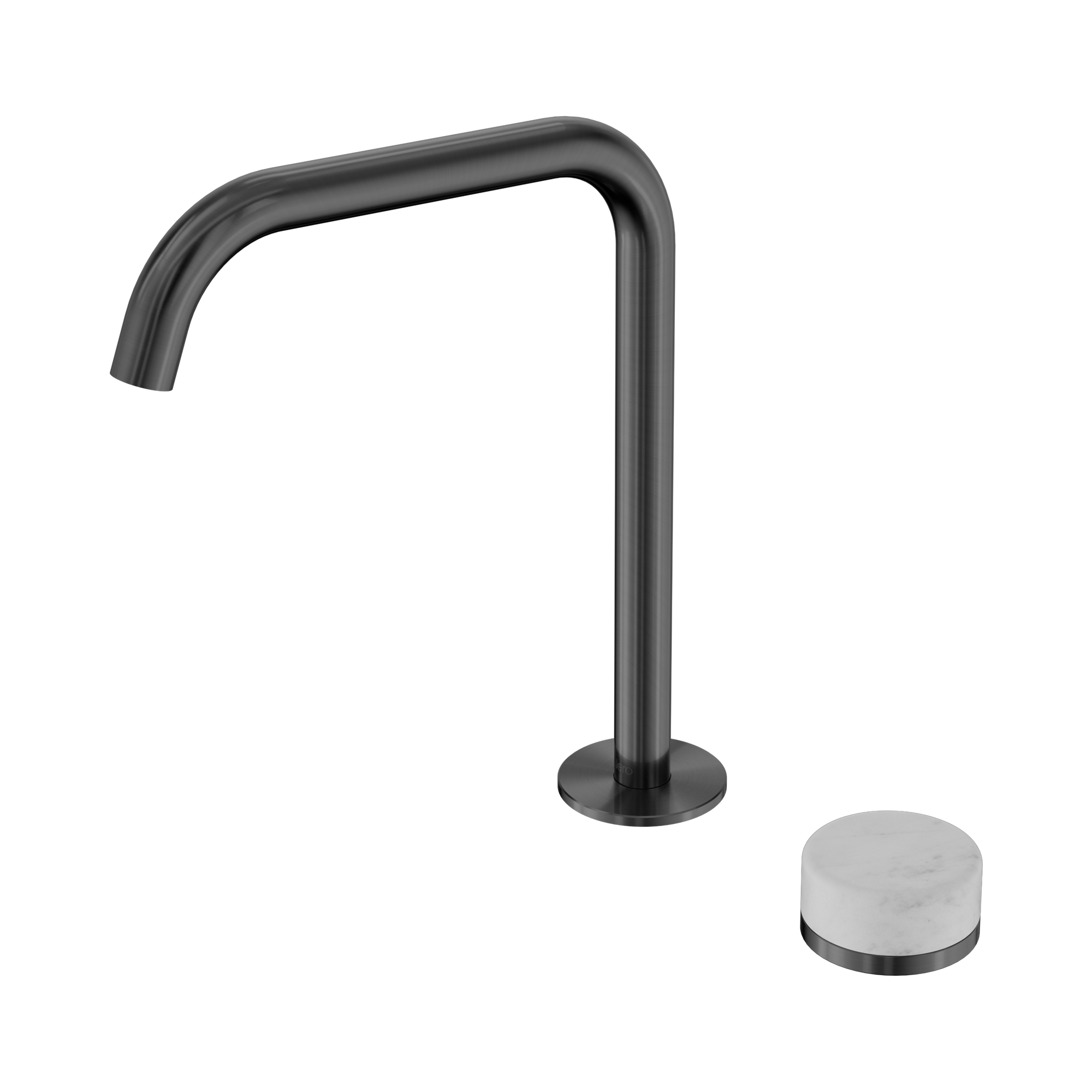 Nero Serenity Progressive Bath/Kitchen Mixer Edge Spout With Carrara Handle, Gun Metal