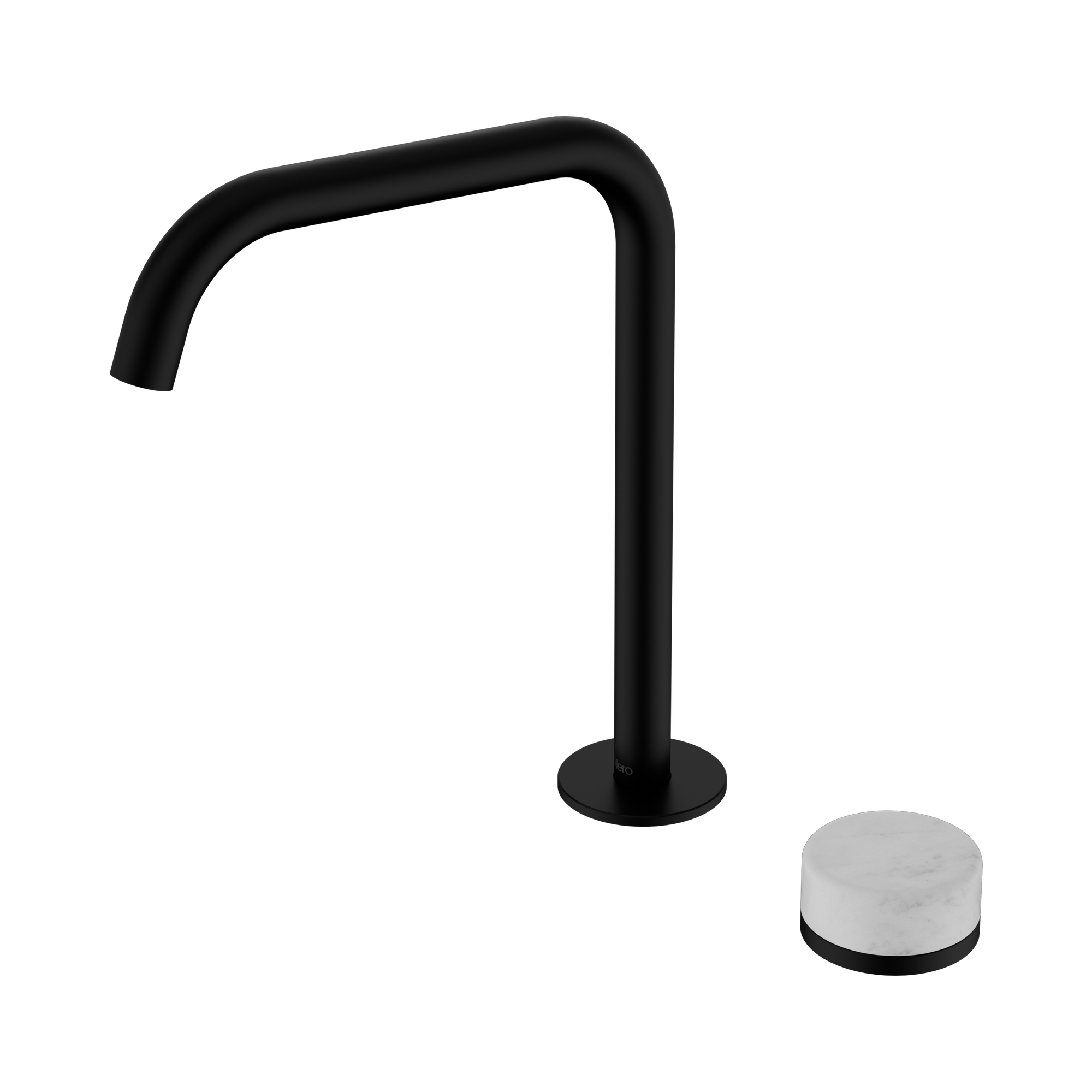 Nero Serenity Progressive Bath/Kitchen Mixer Edge Spout With Carrara Handle, Matte Black