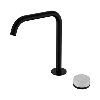 Nero Serenity Progressive Bath/Kitchen Mixer Edge Spout With Carrara Handle, Matte Black
