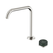 Nero Serenity Progressive Bath/Kitchen Mixer Edge Spout With Verde Alpi Handle, Brushed Nickel