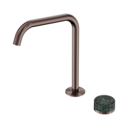 Nero Serenity Progressive Bath/Kitchen Mixer Edge Spout With Verde Alpi Handle, Brushed Bronze