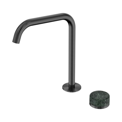 Nero Serenity Progressive Bath/Kitchen Mixer Edge Spout With Verde Alpi Handle, Gun Metal