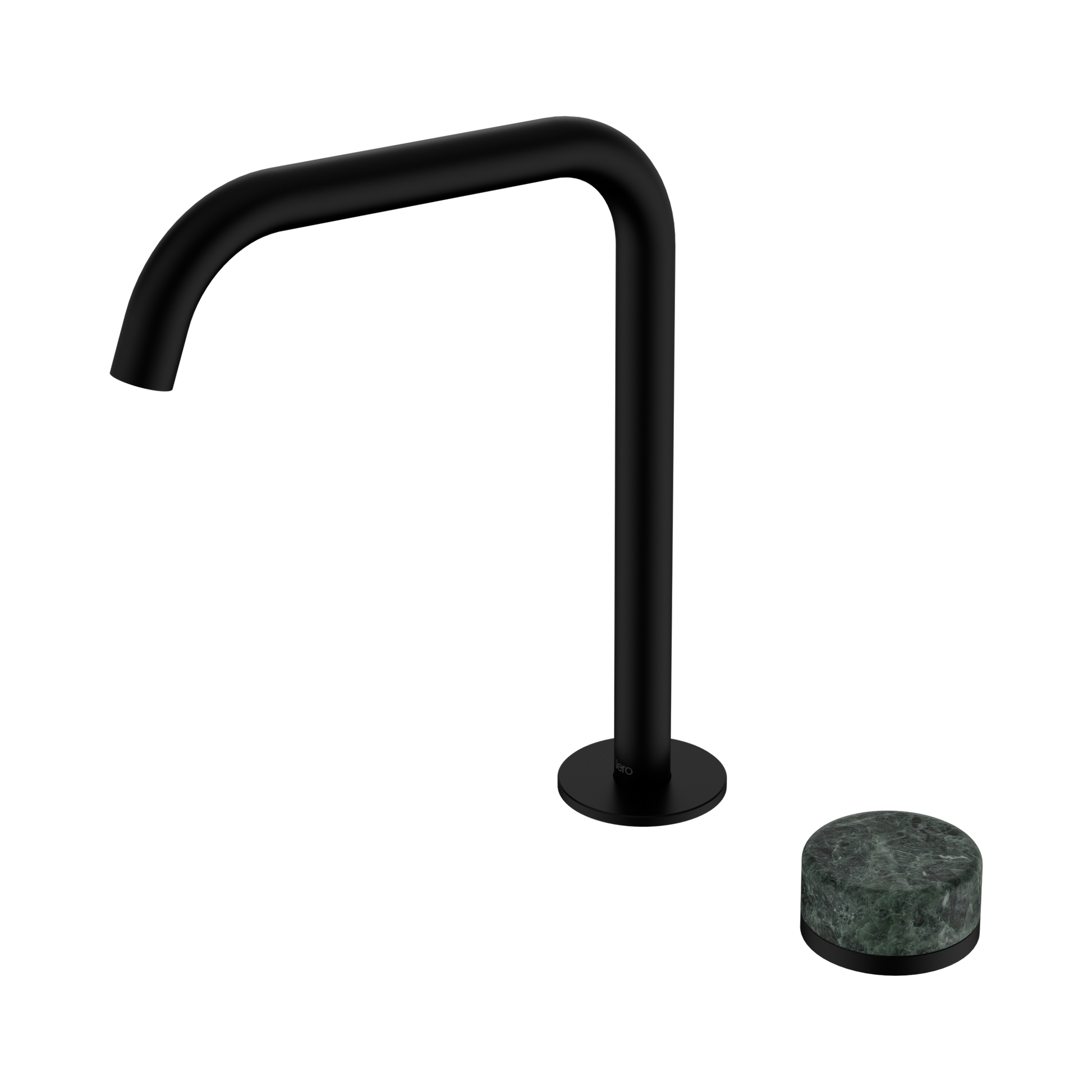 Nero Serenity Progressive Bath/Kitchen Mixer Edge Spout With Verde Alpi Handle, Matte Black