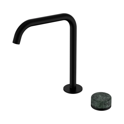 Nero Serenity Progressive Bath/Kitchen Mixer Edge Spout With Verde Alpi Handle, Matte Black