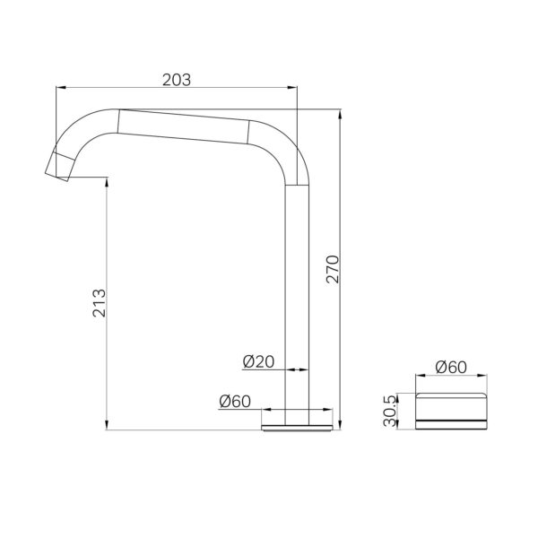 Nero Serenity Progressive Bath/Kitchen Mixer Edge Spout With Rome Travertine Handle