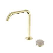 Nero Serenity Progressive Bath/Kitchen Mixer Edge Spout With Rome Travertine Handle