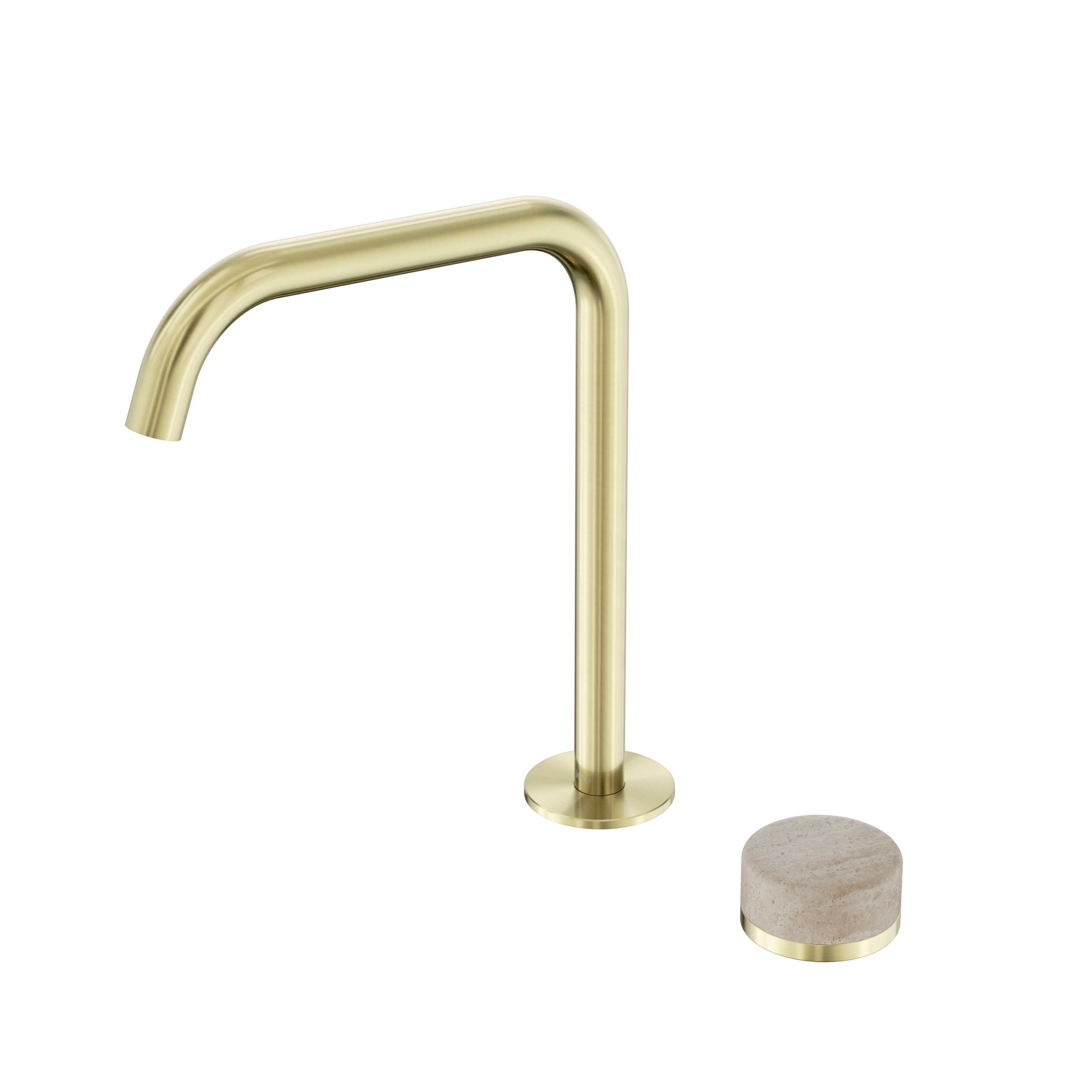 Nero Serenity Progressive Bath/Kitchen Mixer Edge Spout With Rome Travertine Handle