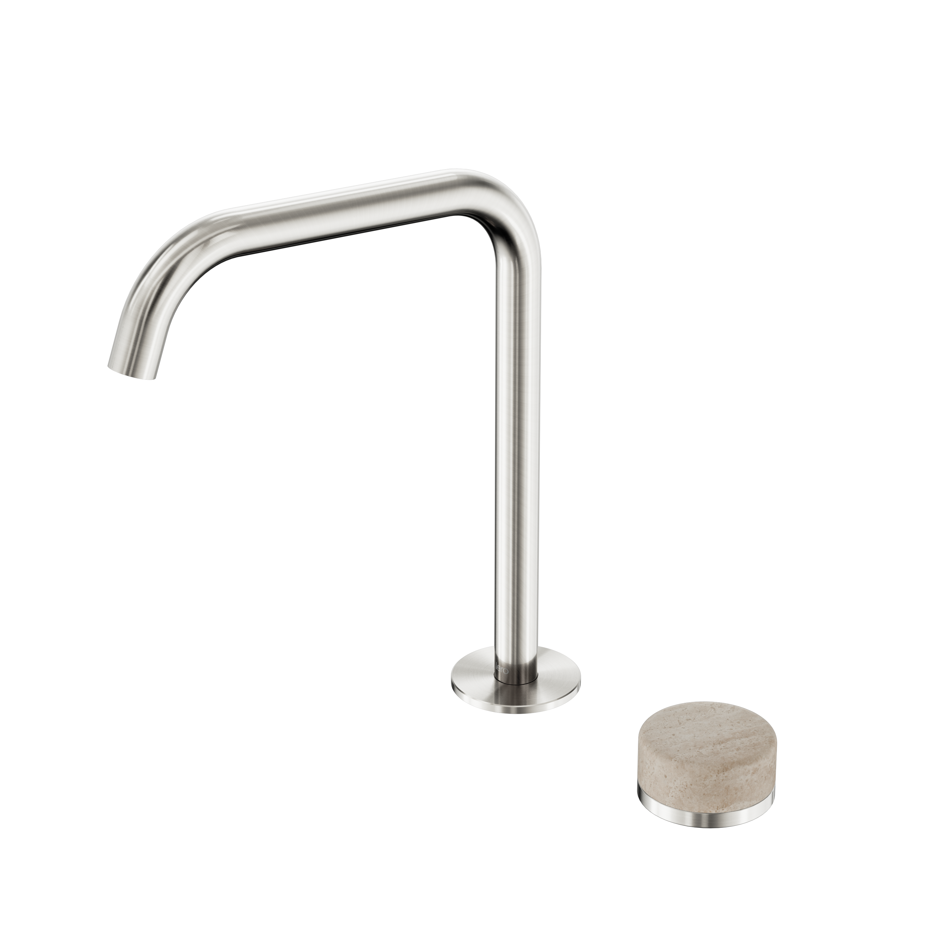 Nero Serenity Progressive Bath/Kitchen Mixer Edge Spout With Rome Travertine Handle