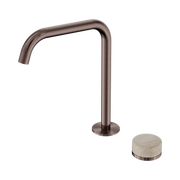 Nero Serenity Progressive Bath/Kitchen Mixer Edge Spout With Rome Travertine Handle, Brushed Bronze