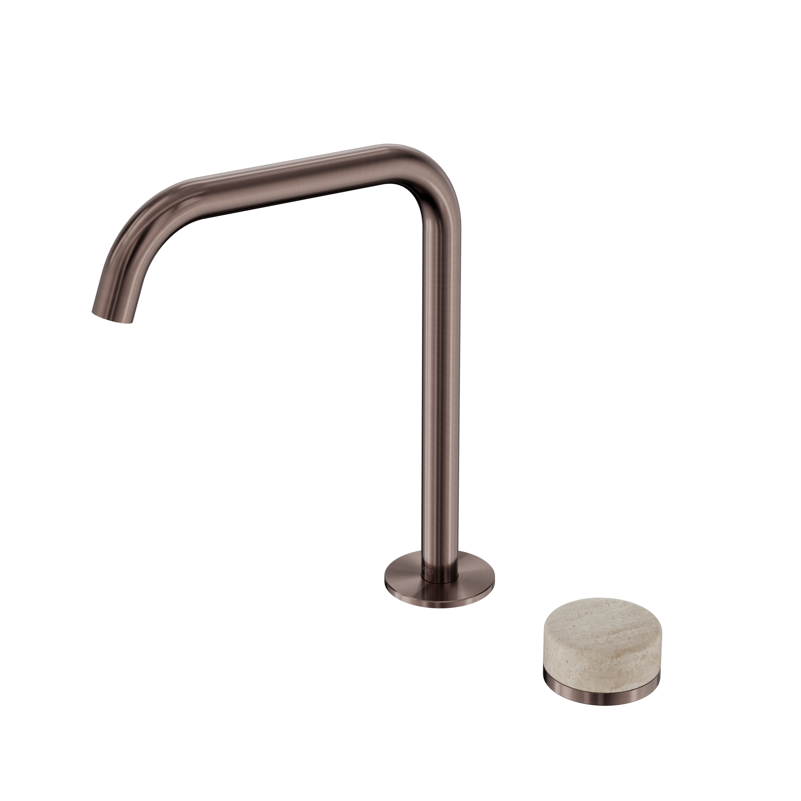 Nero Serenity Progressive Bath/Kitchen Mixer Edge Spout With Rome Travertine Handle