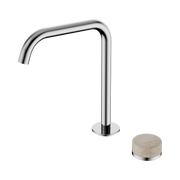 Nero Serenity Progressive Bath/Kitchen Mixer Edge Spout With Rome Travertine Handle, Chrome