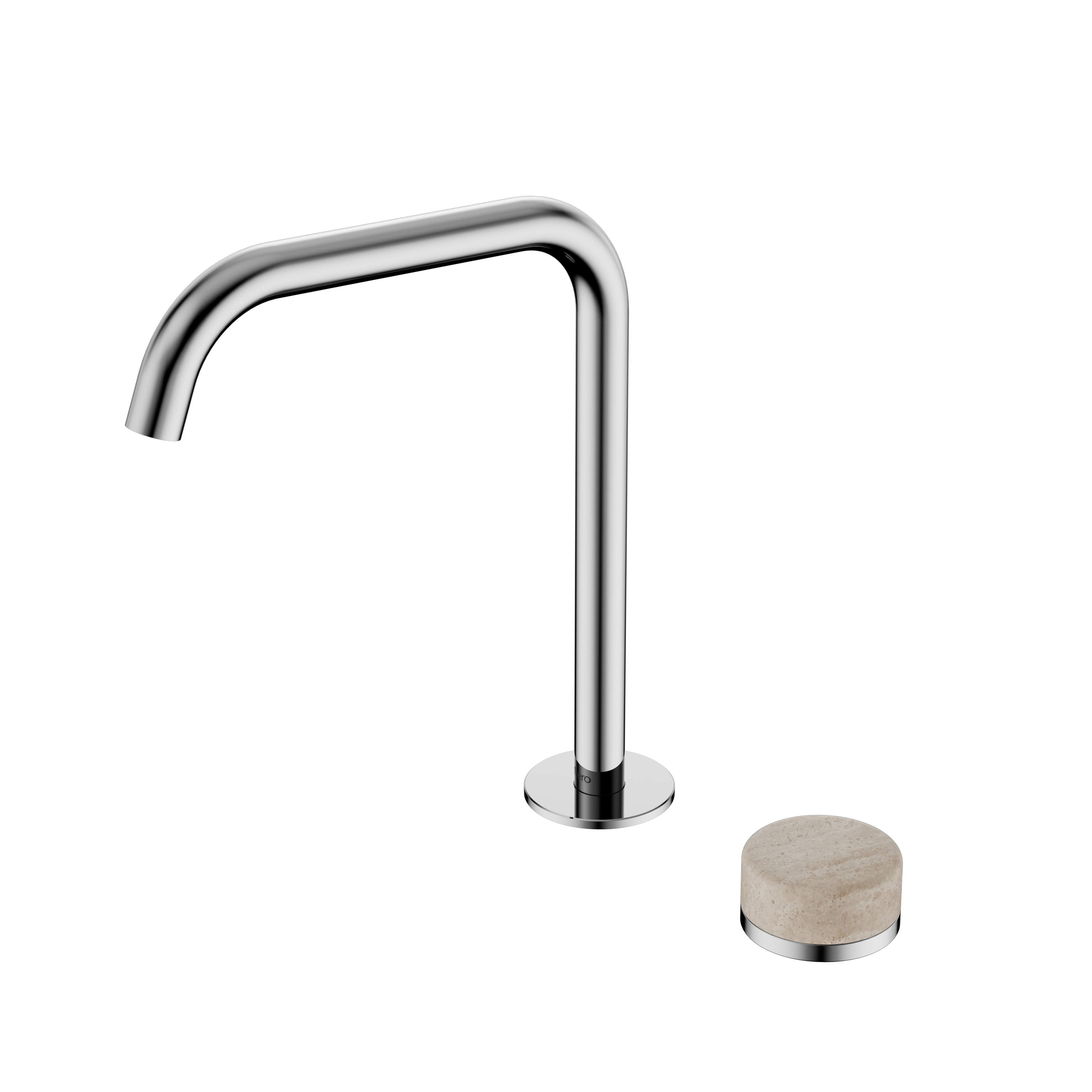 Nero Serenity Progressive Bath/Kitchen Mixer Edge Spout With Rome Travertine Handle