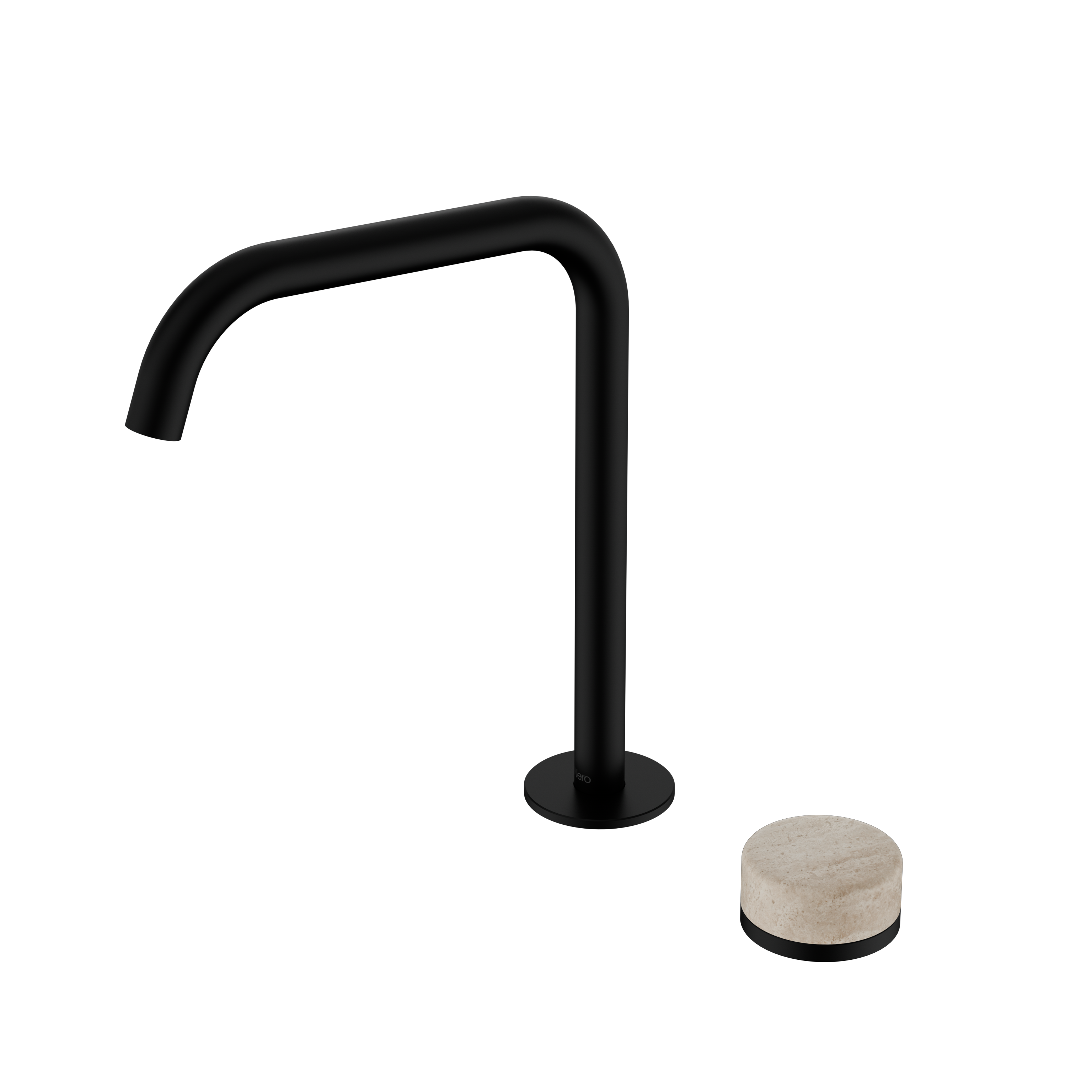 Nero Serenity Progressive Bath/Kitchen Mixer Edge Spout With Rome Travertine Handle