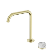 Nero Serenity Progressive Bath/Kitchen Mixer Edge Spout With Arabescato Corchia Handle