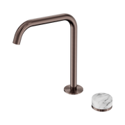 Nero Serenity Progressive Bath/Kitchen Mixer Edge Spout With Arabescato Corchia Handle, Brushed Bronze