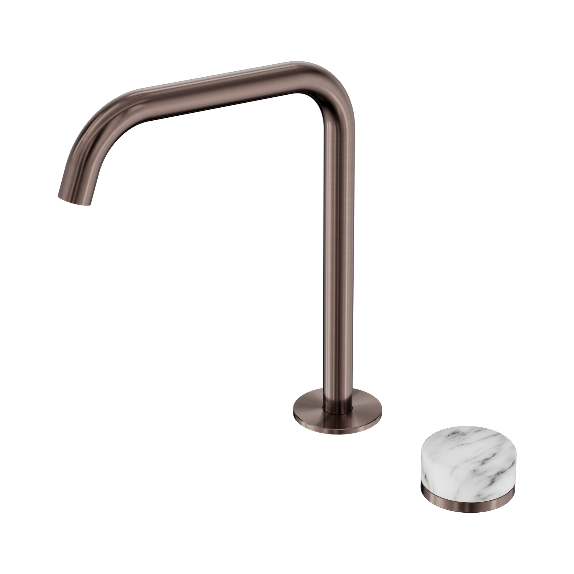 Nero Serenity Progressive Bath/Kitchen Mixer Edge Spout With Arabescato Corchia Handle, Brushed Bronze