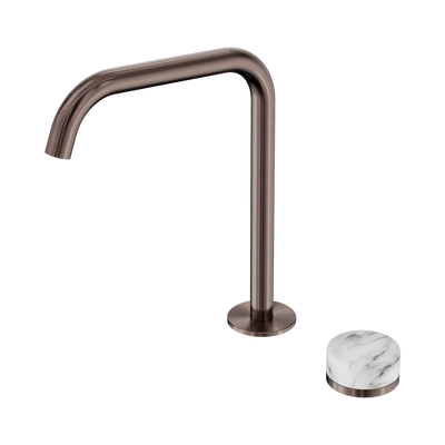 Nero Serenity Progressive Bath/Kitchen Mixer Edge Spout With Arabescato Corchia Handle, Brushed Bronze