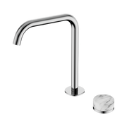 Nero Serenity Progressive Bath/Kitchen Mixer Edge Spout With Arabescato Corchia Handle, Chrome