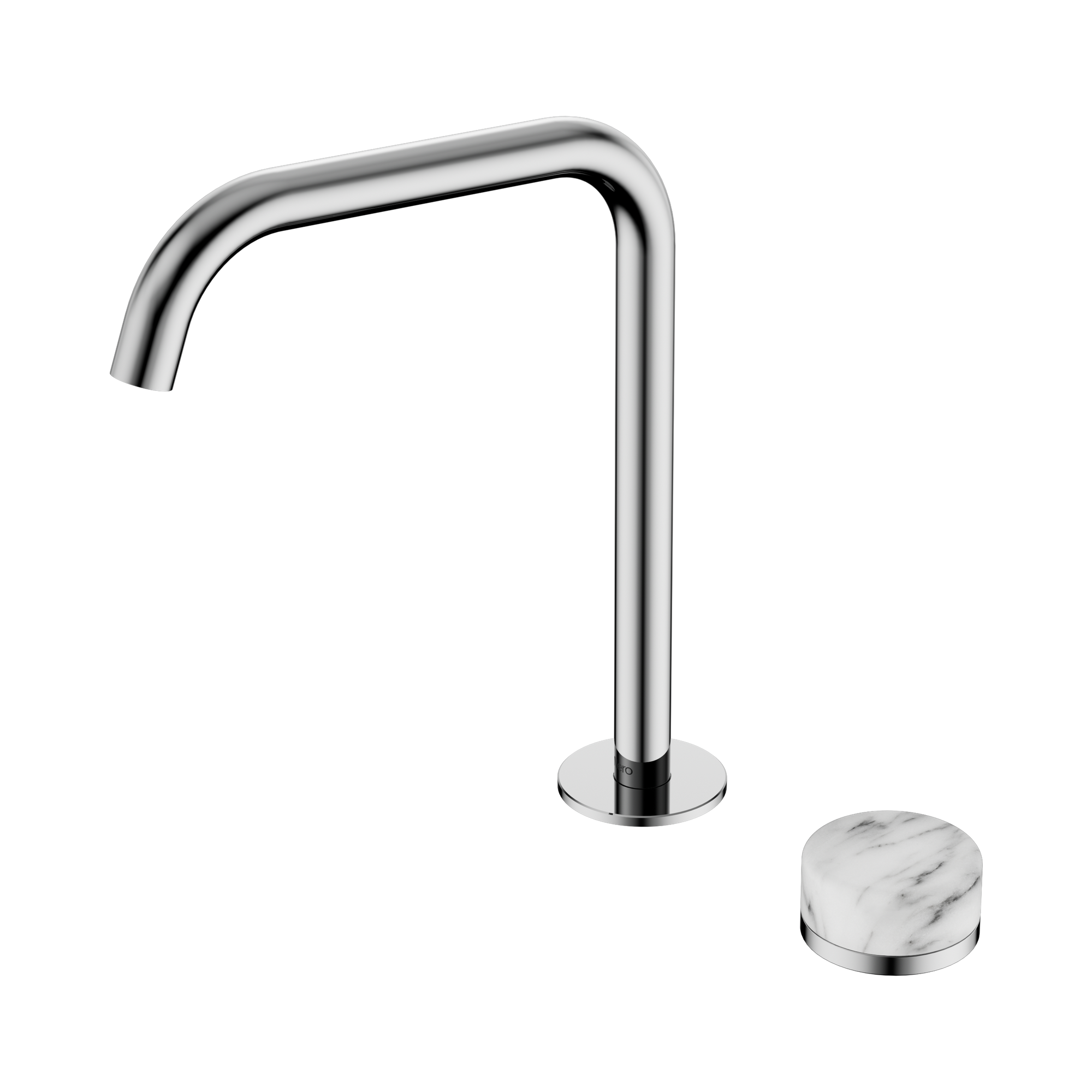 Nero Serenity Progressive Bath/Kitchen Mixer Edge Spout With Arabescato Corchia Handle, Chrome