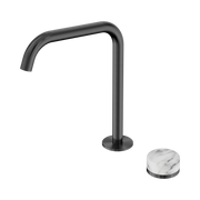 Nero Serenity Progressive Bath/Kitchen Mixer Edge Spout With Arabescato Corchia Handle, Gun Metal