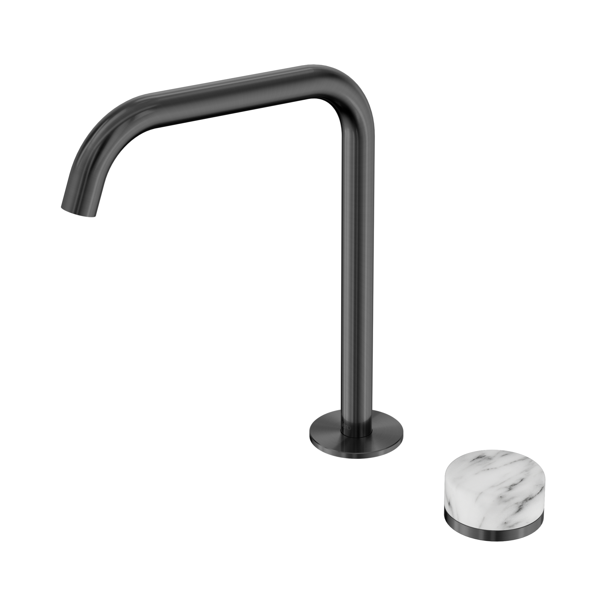 Nero Serenity Progressive Bath/Kitchen Mixer Edge Spout With Arabescato Corchia Handle, Gun Metal