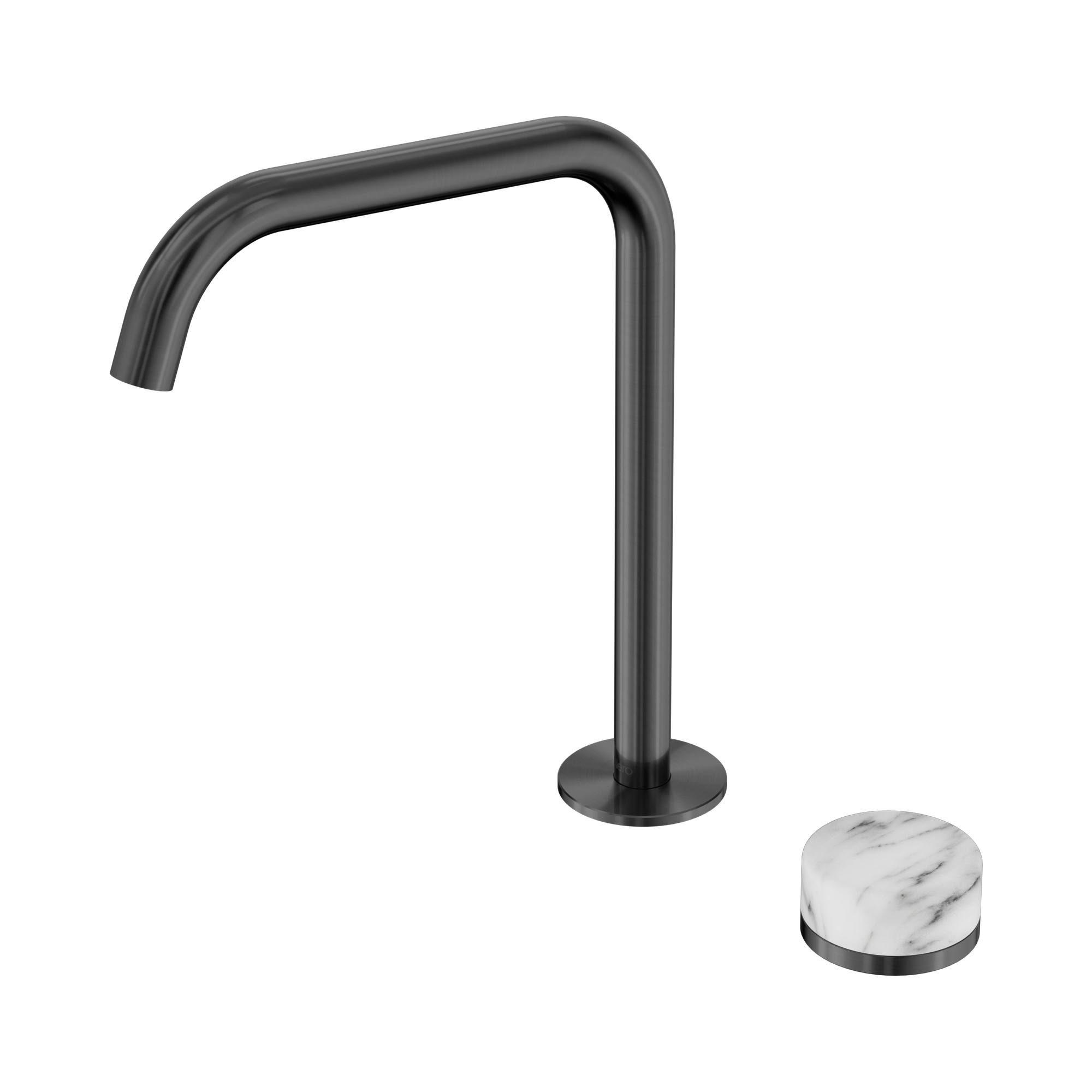 Nero Serenity Progressive Bath/Kitchen Mixer Edge Spout With Arabescato Corchia Handle, Gun Metal