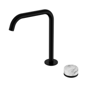 Nero Serenity Progressive Bath/Kitchen Mixer Edge Spout With Arabescato Corchia Handle, Matte Black