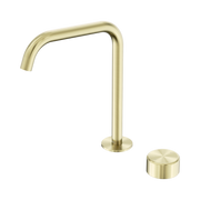 Nero Serenity Progressive Bath/Kitchen Mixer Edge Spout With Metal Handle, Brushed Gold