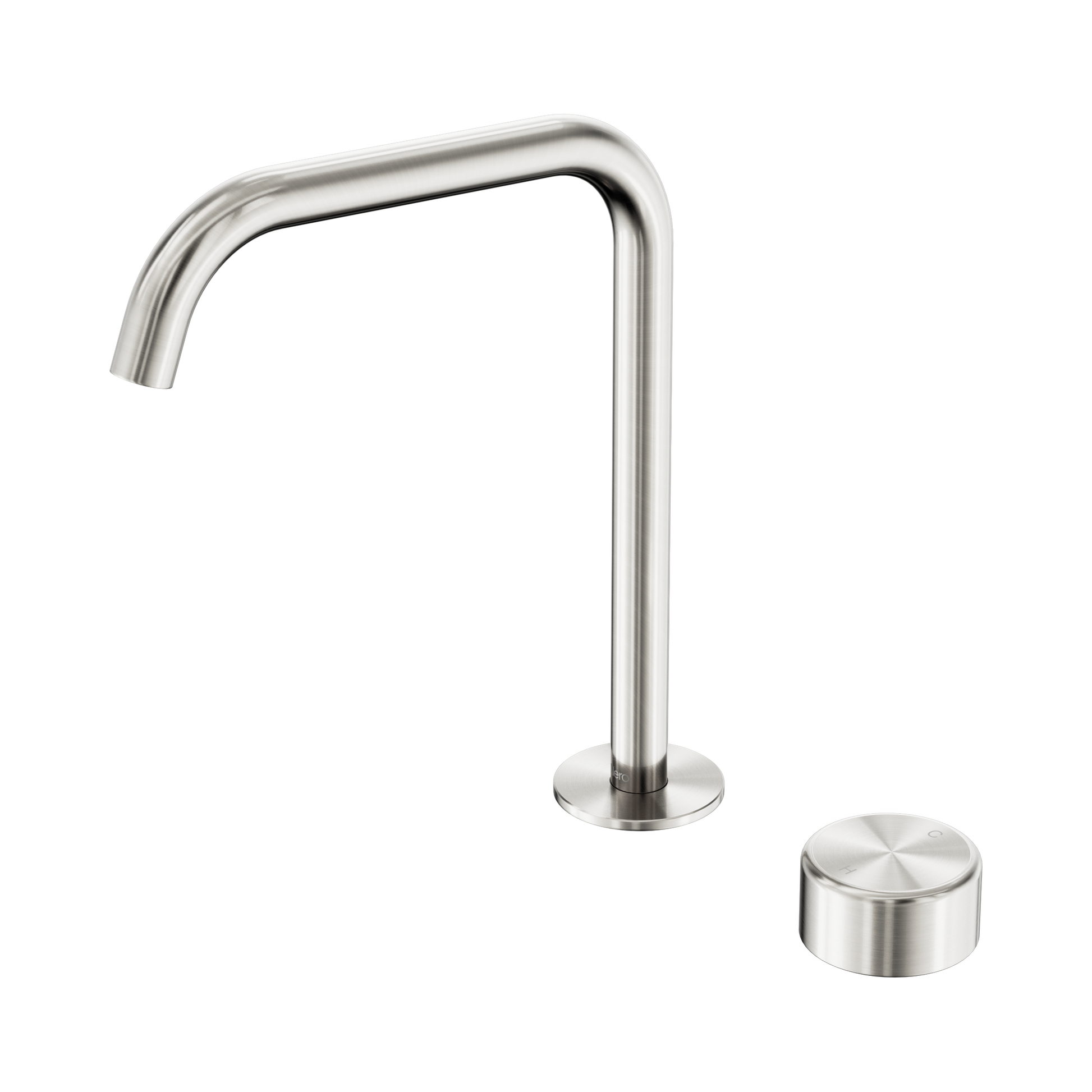 Nero Serenity Progressive Bath/Kitchen Mixer Edge Spout With Metal Handle, Brushed Nickel