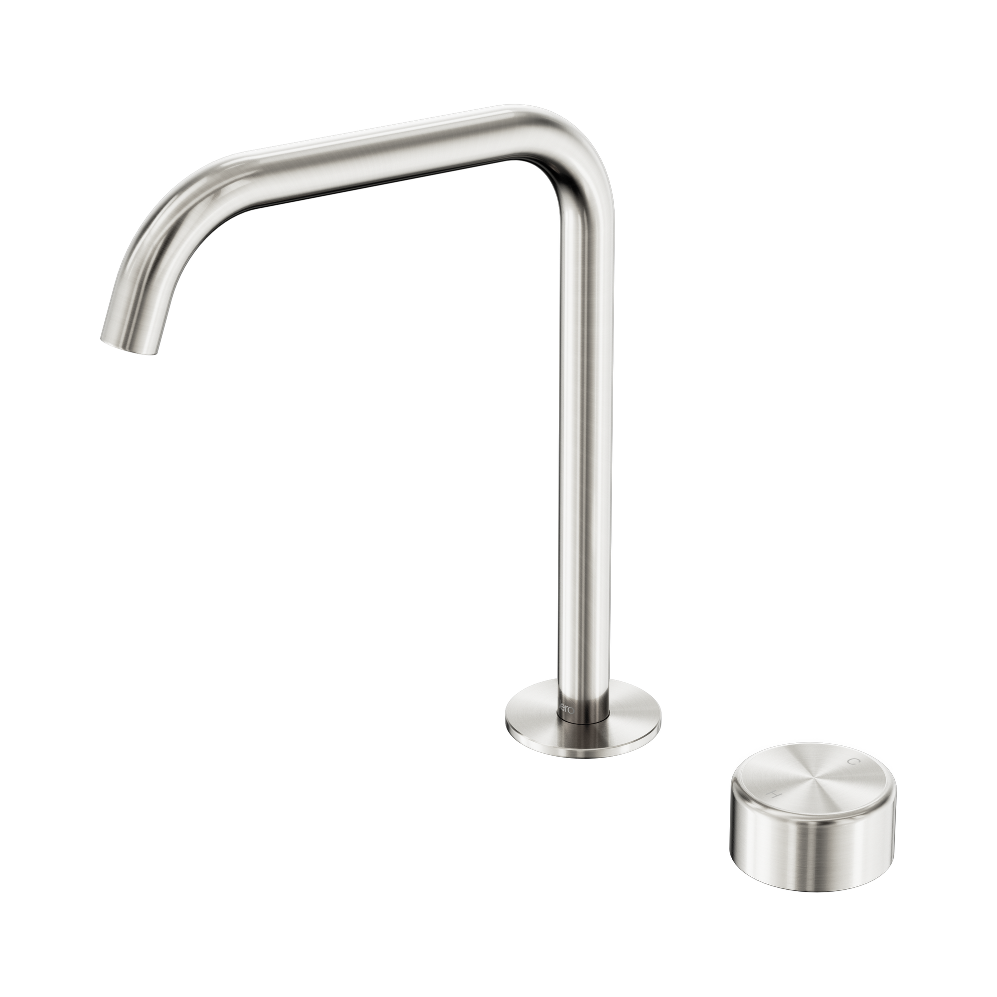 Nero Serenity Progressive Bath/Kitchen Mixer Edge Spout With Metal Handle, Brushed Nickel