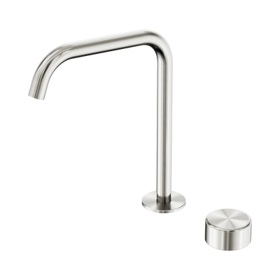 Nero Serenity Progressive Bath/Kitchen Mixer Edge Spout With Metal Handle, Brushed Nickel