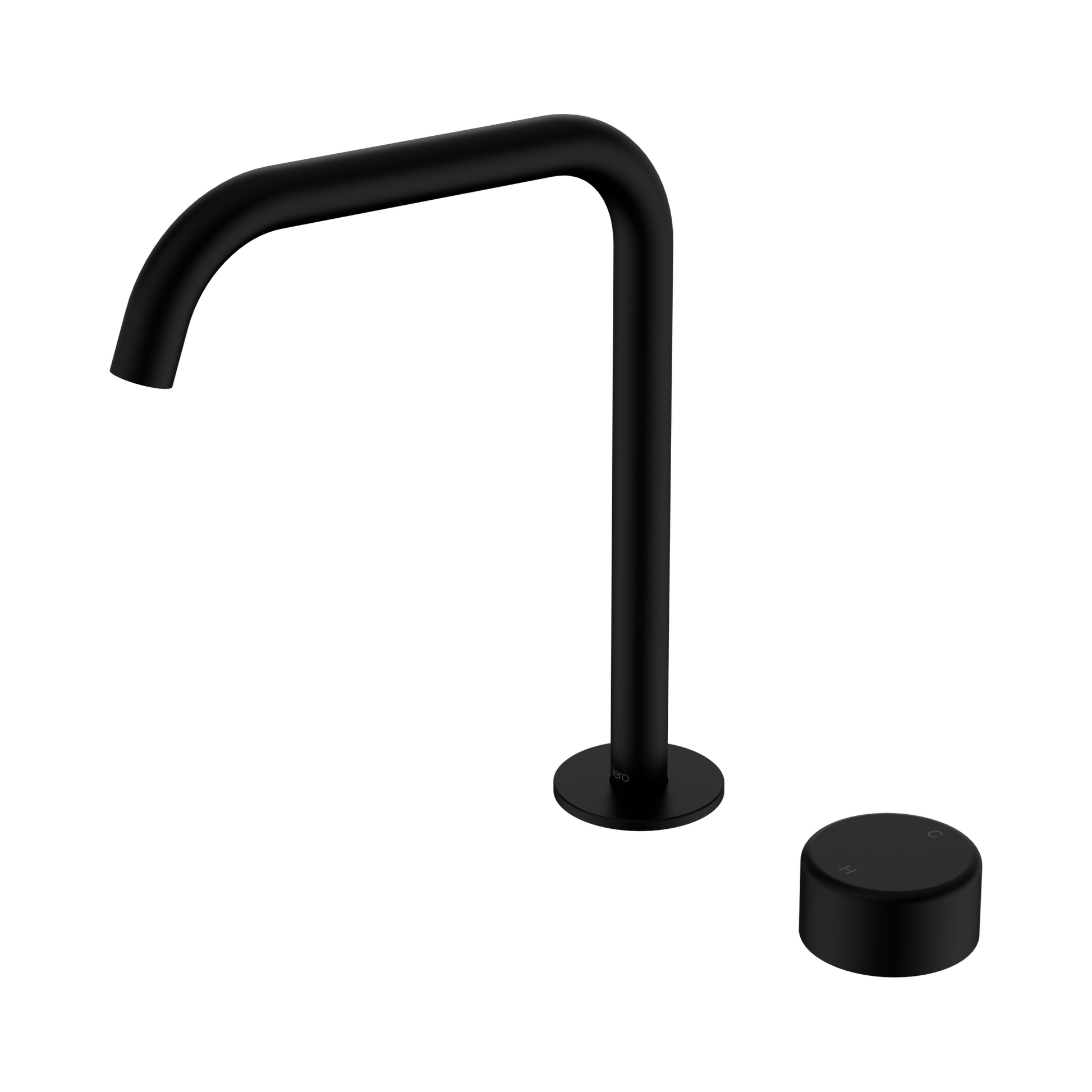 Nero Serenity Progressive Bath/Kitchen Mixer Edge Spout With Metal Handle, Matte Black