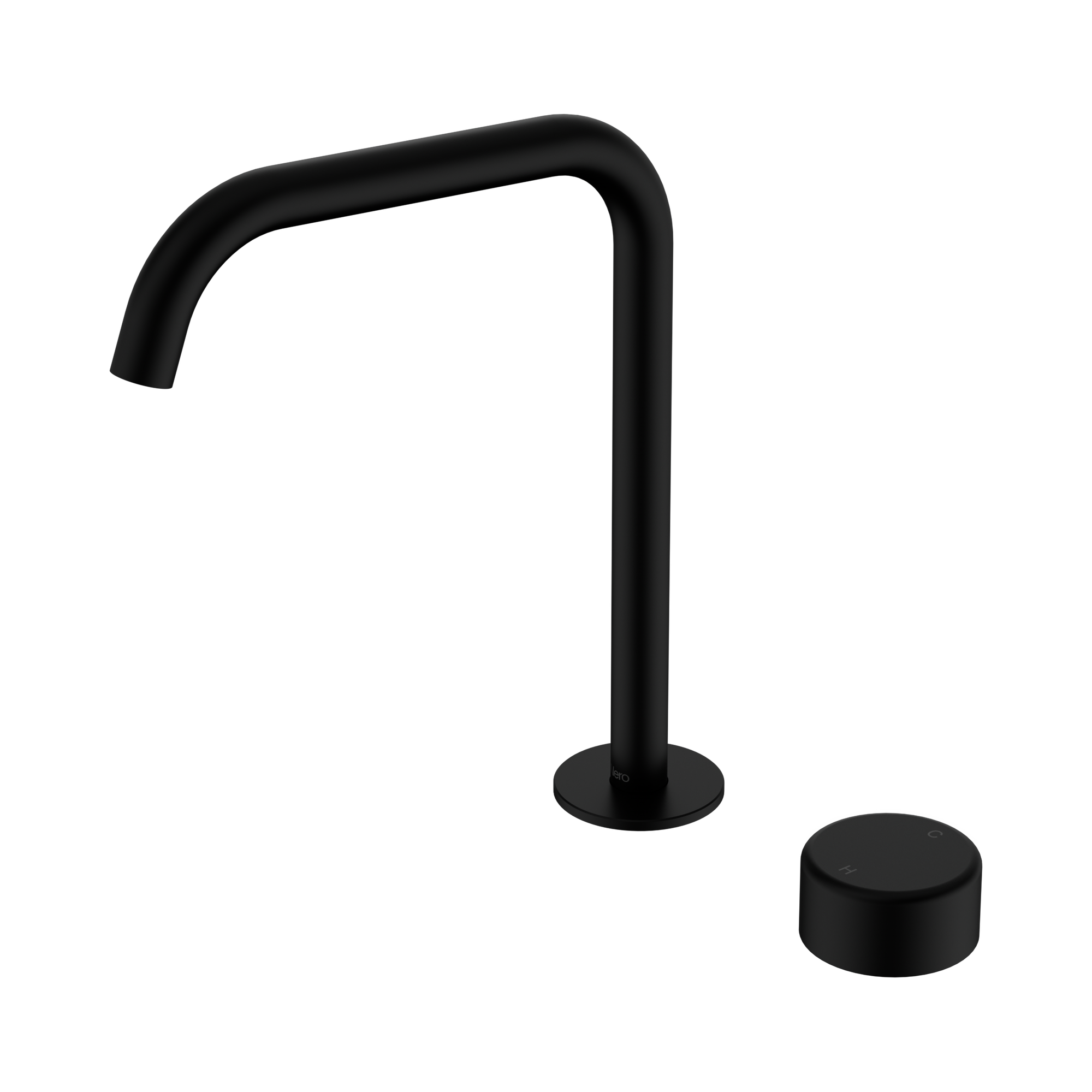 Nero Serenity Progressive Bath/Kitchen Mixer Edge Spout With Metal Handle, Matte Black