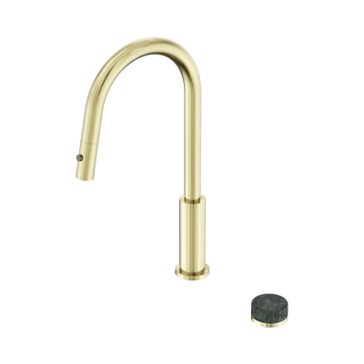 Nero Serenity Progressive Pull Out Kitchen Set With Verde Alpi Handle, Brushed Gold