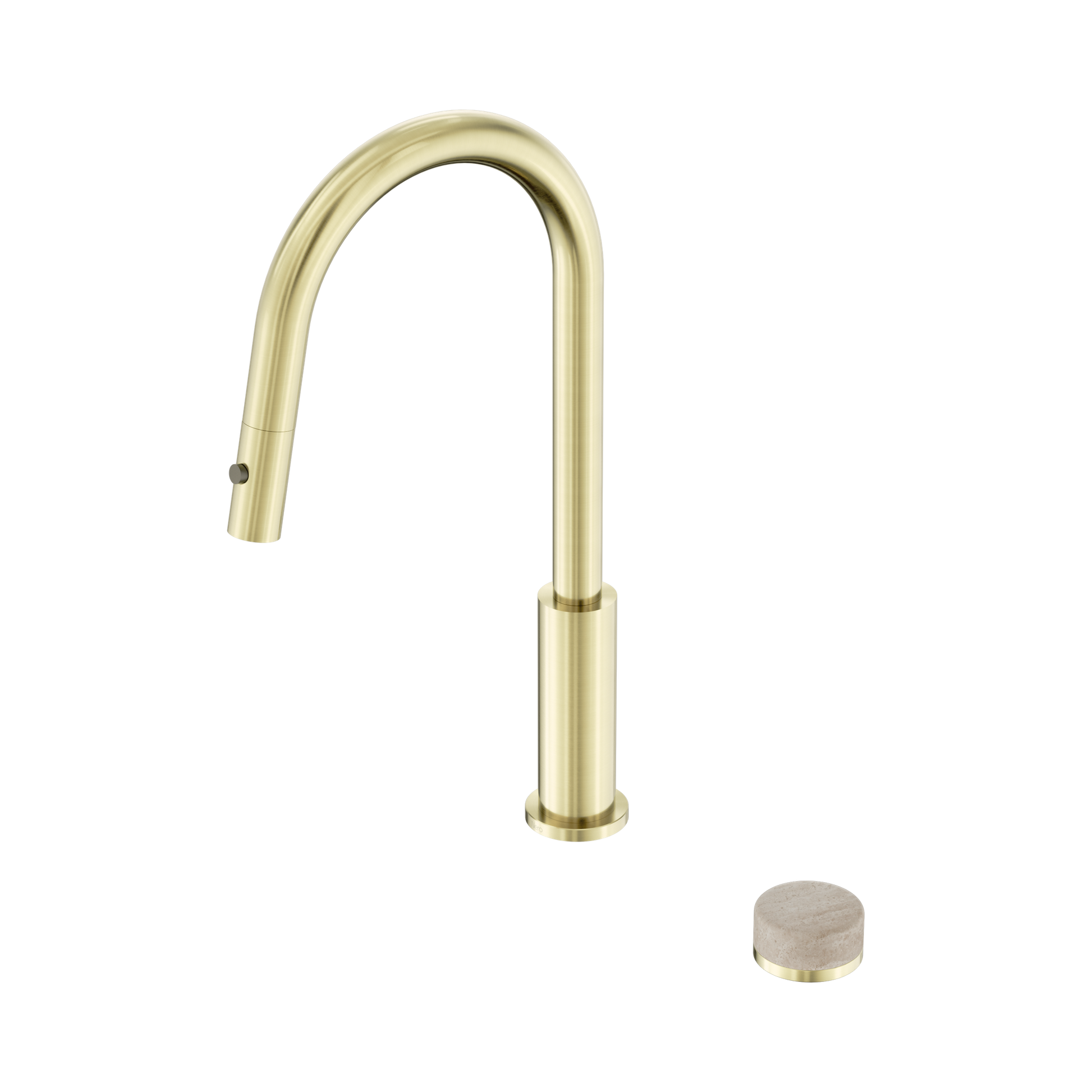 Nero Serenity Progressive Pull Out Kitchen Set With Rome Travertine Handle, Brushed Gold