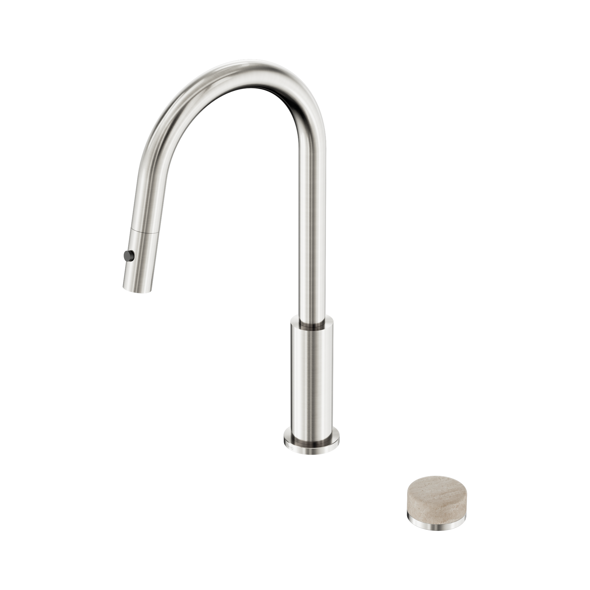 Nero Serenity Progressive Pull Out Kitchen Set With Rome Travertine Handle, Brushed Nickel
