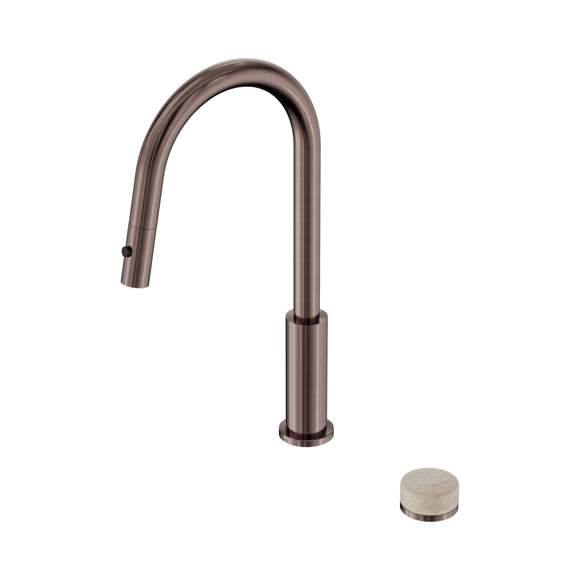 Nero Serenity Progressive Pull Out Kitchen Set With Rome Travertine Handle, Brushed Bronze