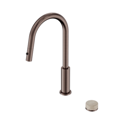 Nero Serenity Progressive Pull Out Kitchen Set With Rome Travertine Handle, Brushed Bronze