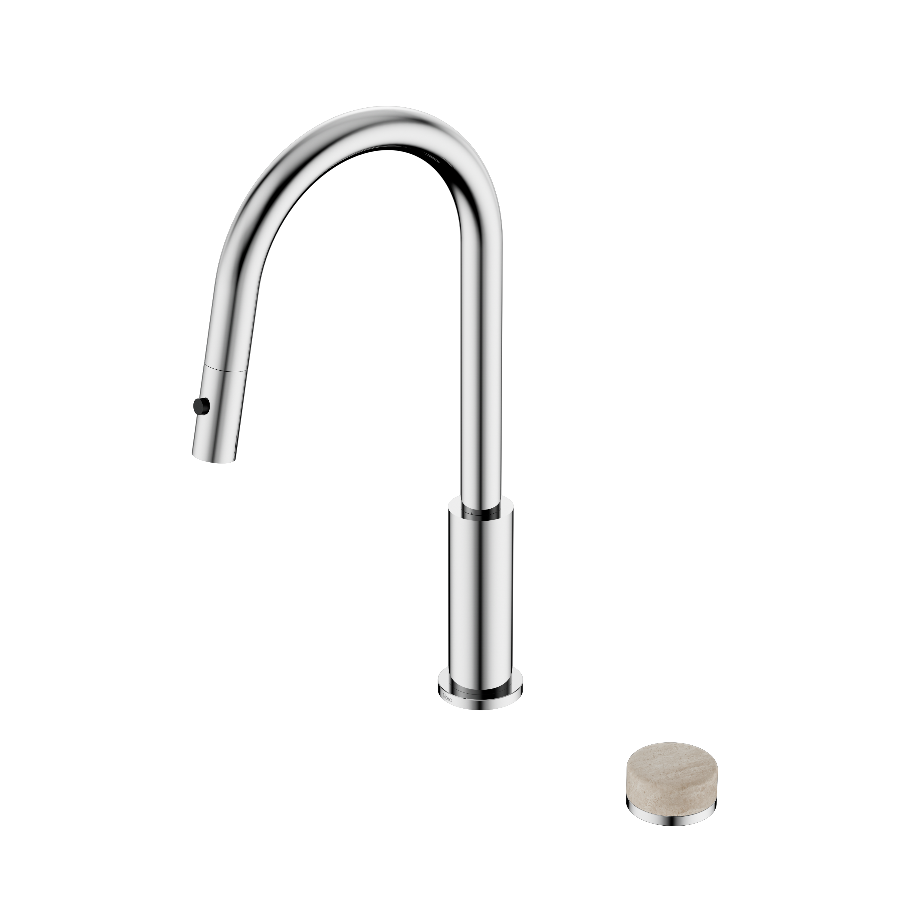 Nero Serenity Progressive Pull Out kitchen Set With Rome Travertine Handle