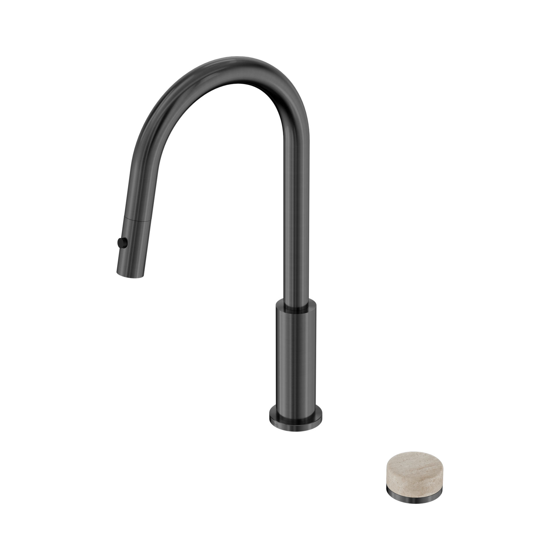Nero Serenity Progressive Pull Out Kitchen Set With Rome Travertine Handle, Gun Metal