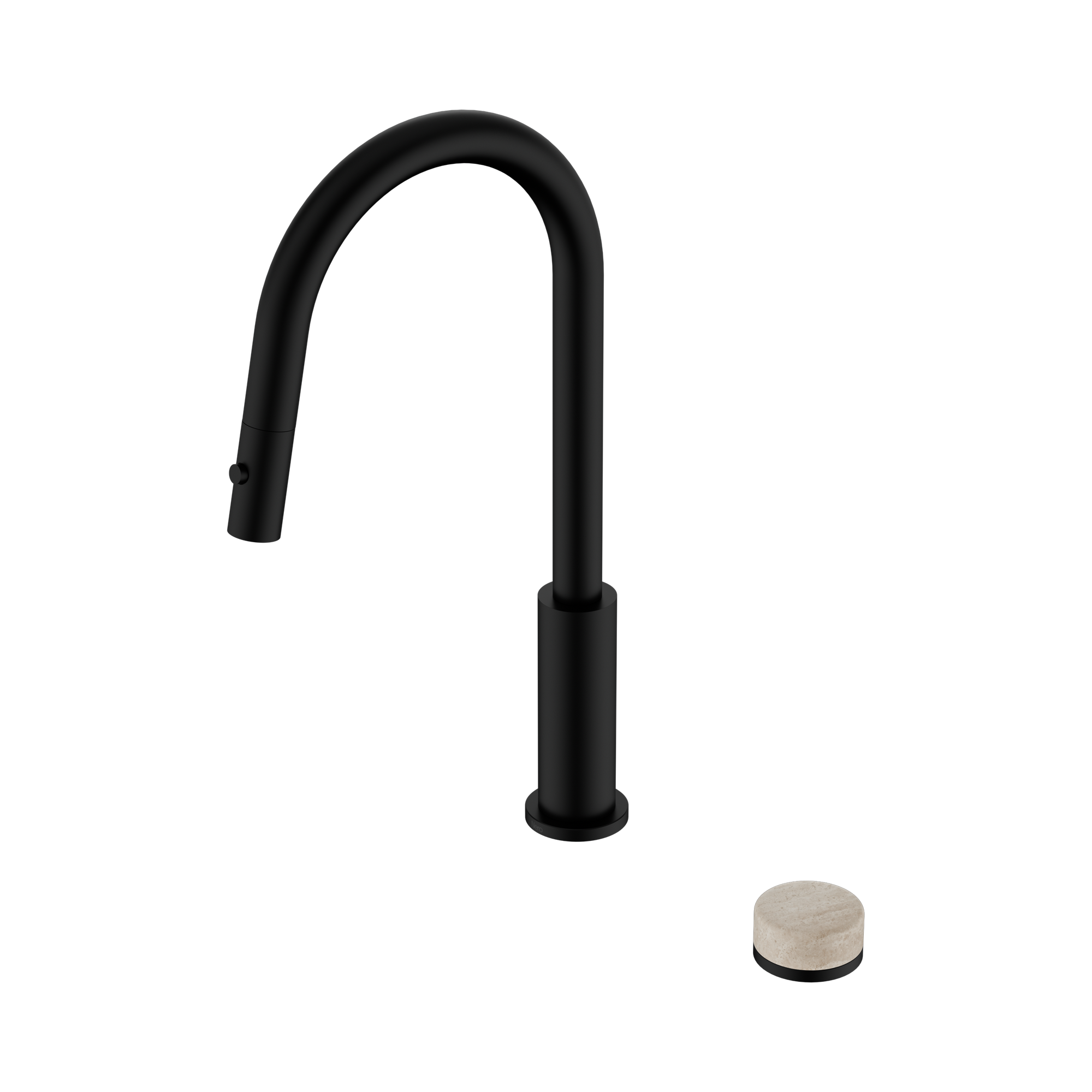 Nero Serenity Progressive Pull Out Kitchen Set With Rome Travertine Handle, Matte Black